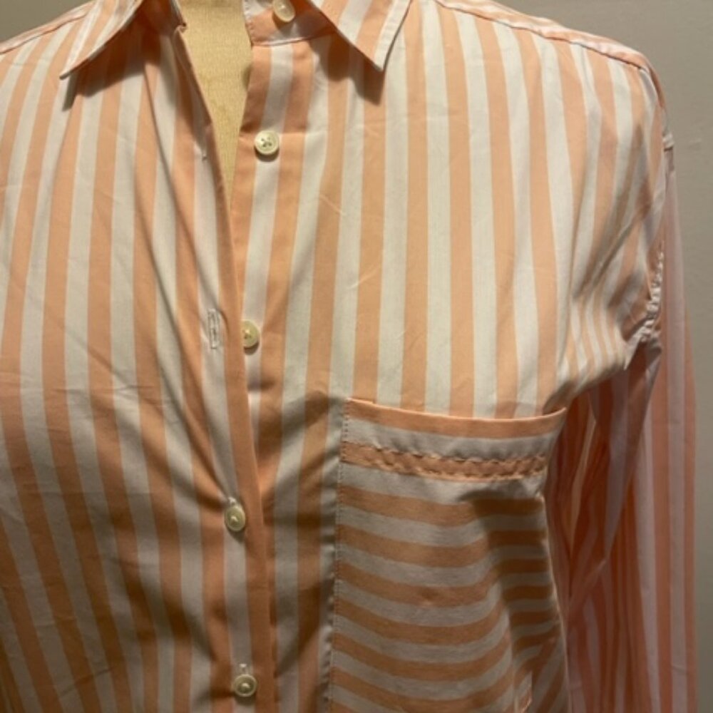 Nwot Ayr The Deep End Button Down Stripe Shirt In… - image 6